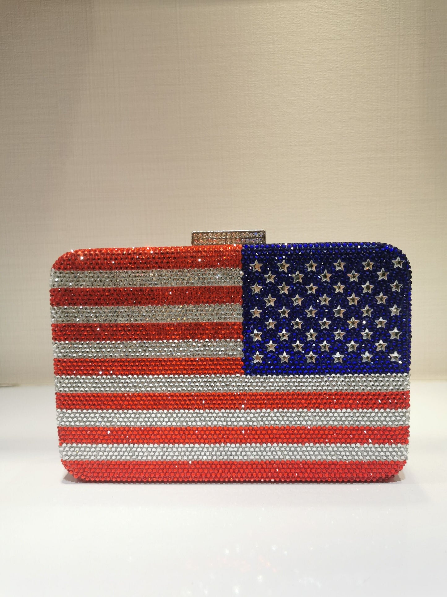 M / Blue Wholesale Woman Diamond Clutch Handbag Luxury National Flag Rhinestone Evening Bag For Wedding Party Ladies Purse and Handbag
