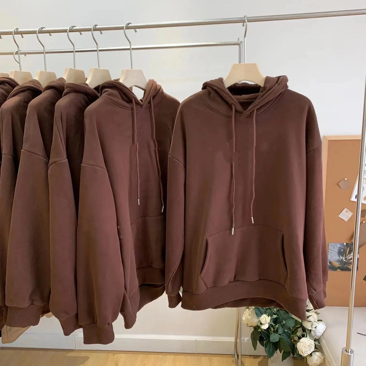 M / Brown hoodie Winter Two Piece Pant Set Women Long Sleeve Hoodie Lounge Set 330GSM Fleece Anti Pilling Jogger Sweat Pants