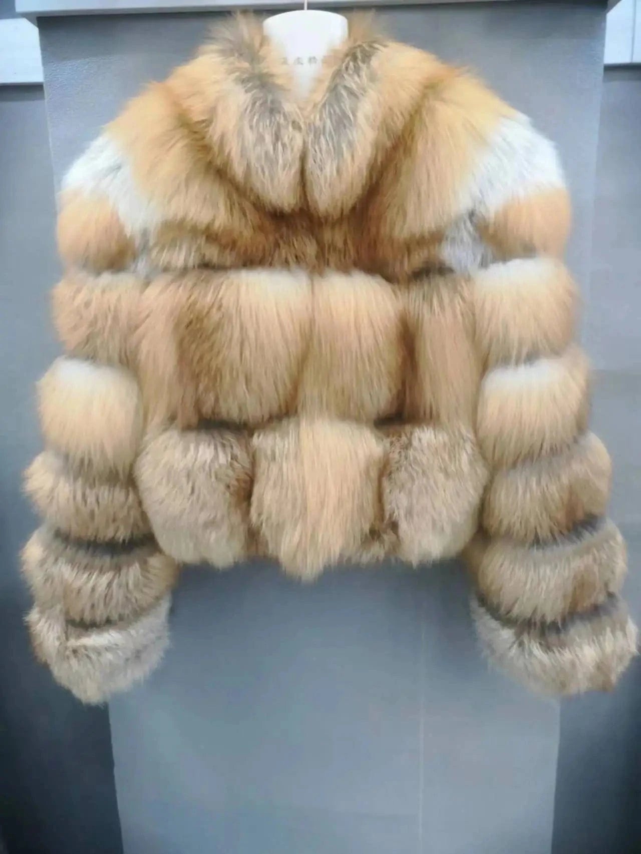 M / color1 Top Sale Vintage Design Natural Silver Red Fox Fur Coats Warm Fur Parka Overcoats Real Red Fox Fur Coat For Women