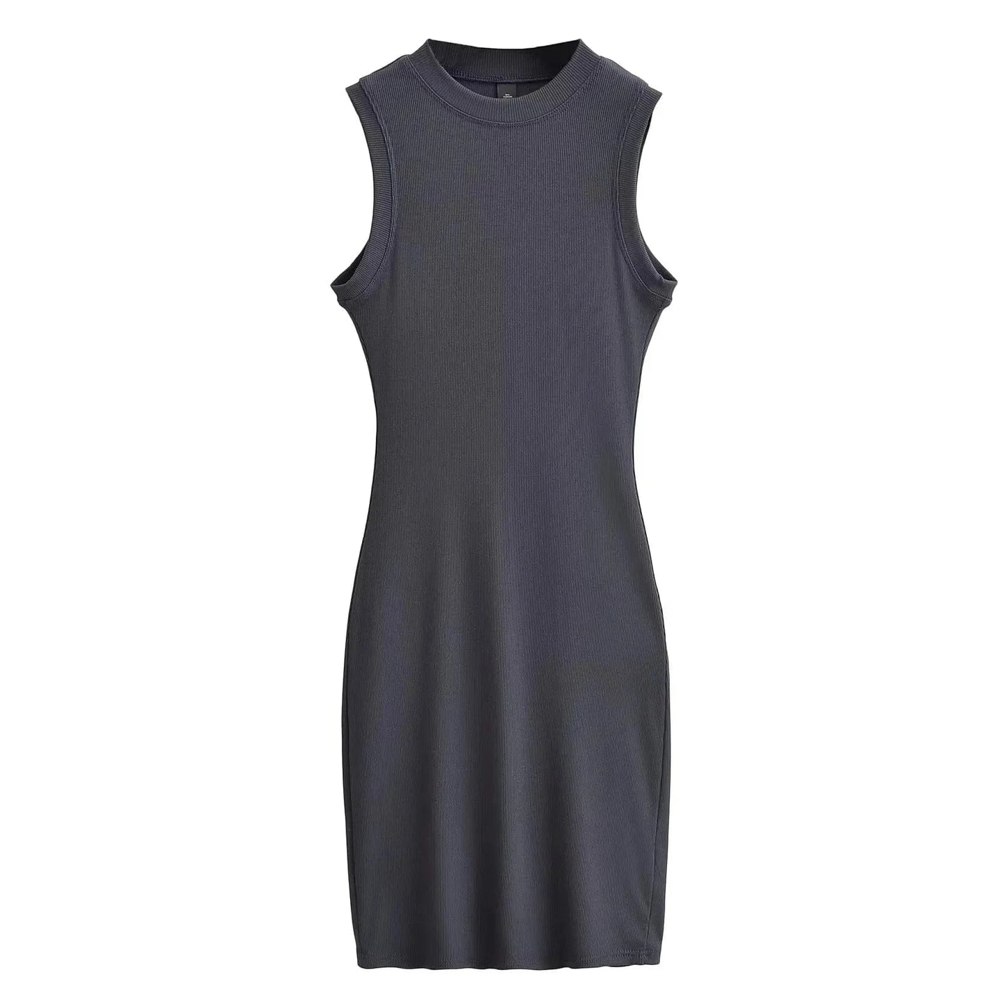 M / Dark Gray 2024 Custom Modal Cotton Rib Maxi Dress Women Clothes Ladies Lounge Sleeveless Dress Bodycon Casual Tank Top Dress