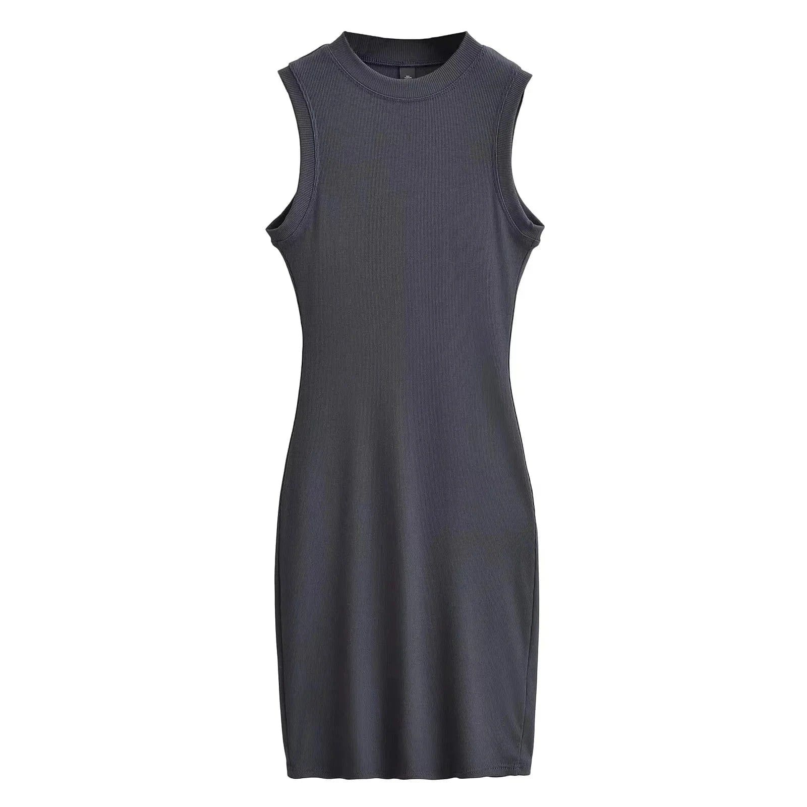 M / Dark Gray 2024 Custom Modal Cotton Rib Maxi Dress Women Clothes Ladies Lounge Sleeveless Dress Bodycon Casual Tank Top Dress