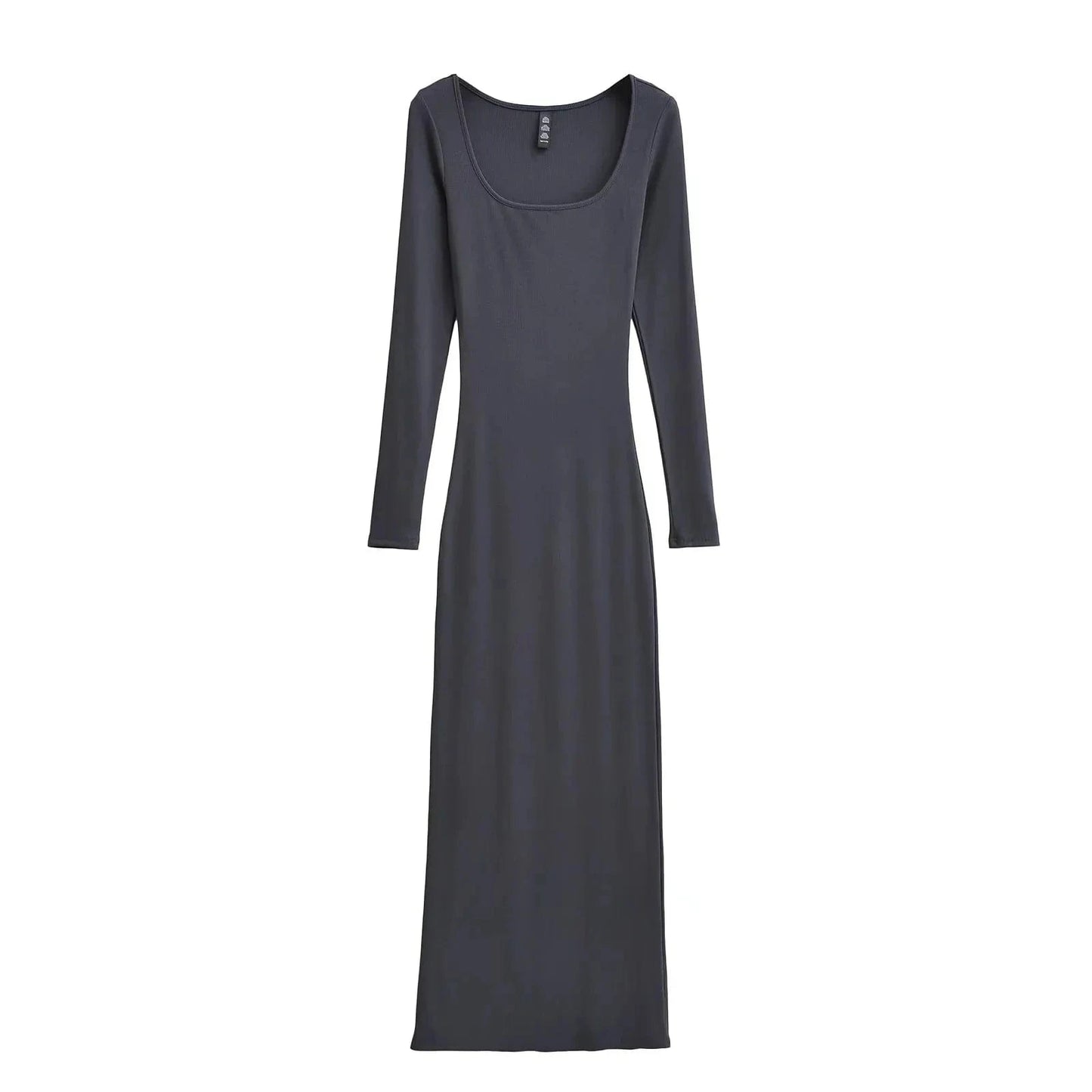 M / Dark Gray 2024 Women Modal Casual Dress Soft Lounge long sleeve dresses  Women Bodycon U neck Long Maxi Women Dress