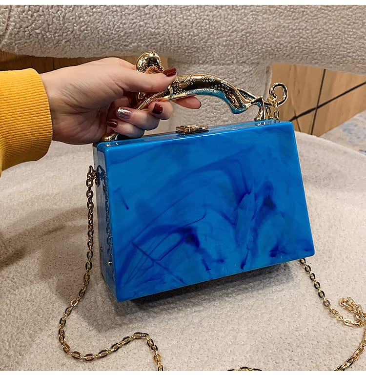 M / DEEP BLUE 2022 Newest Unique acrylic handbag purse personalized clasp purse for girls