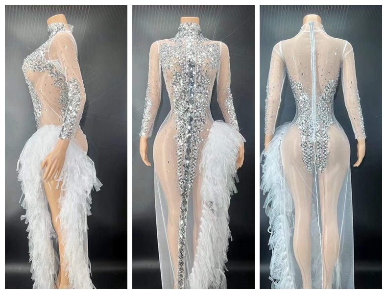 M / FX220523 Blue Stage Wear One Shoulder Vestidos Largos Runway Dresses Vestidos De Fiesta Largo Quinceanera Dress Ball Gowns Maxi Dress