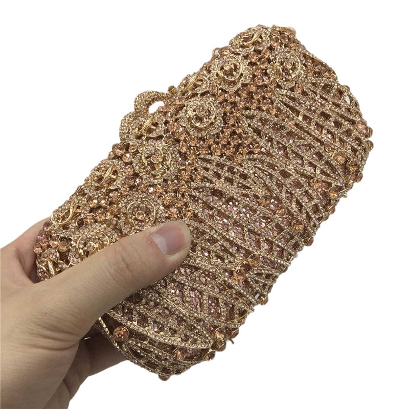 M / Gold Customized Women Stone Crystal Clutch Luxury Evening Bags Party Dinner Minaudiere Bag Diamond Dress Purses and Handbags