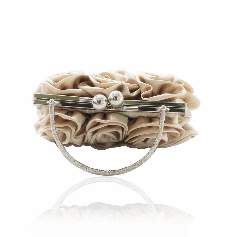 M / Gold Fashion Purse Flower Bridal Dress Handbag Evening Bags Party Women Hand bags Cute Wedding Clutch Bag