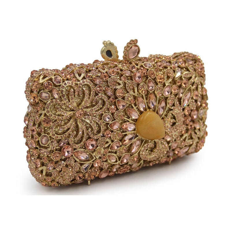 M / Gold New Design Bling Woman Crystal Rhinestone Clutch Bag Wholesales Night Party Evening Bag Ladies Wedding Clutch Purse