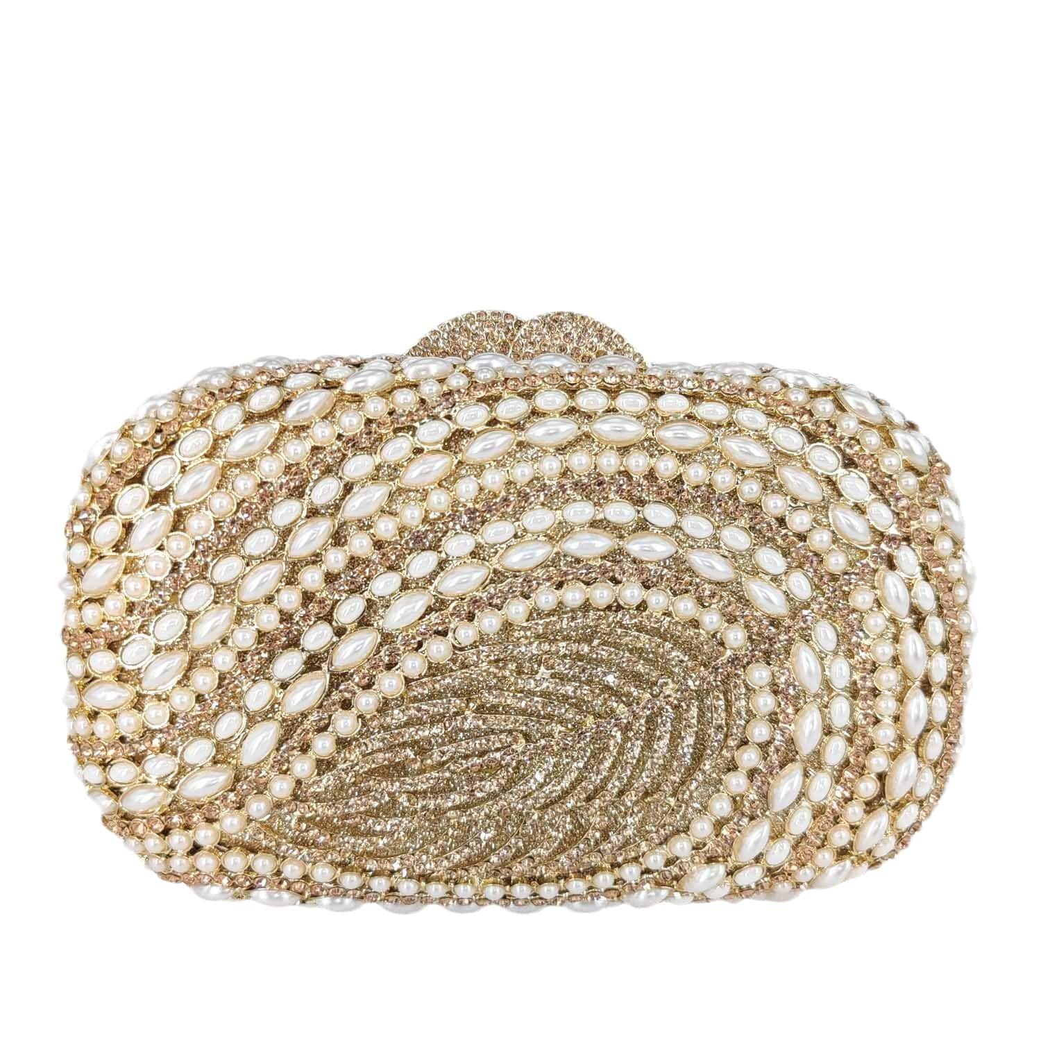 M / Gold Wholesales Beautiful Rhinestone Clutch Wedding Purse Diamond Evening Bag Crystal Expensive Evening Handbag for Party