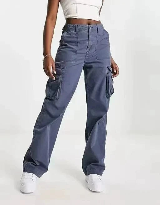 M / Gray 2023 Summer New casual Versatile Green overalls Hot girls High waist Slimming pants women's fashion