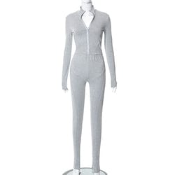 M / Gray New Fashion Fall 2023 Women Clothes Women Two Piece Pants Set Solid Color Leggings Outfits For Women