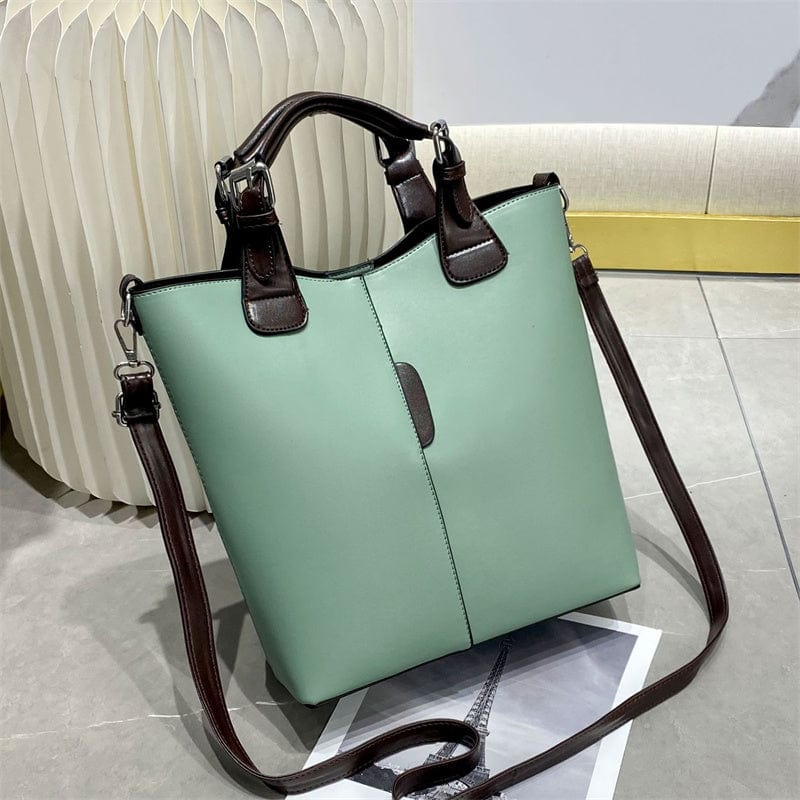 M / green Fashion Large Capacity Bucket Bag One Shoulder Crossbody Factory wholesale pu ladies handbag