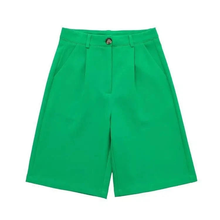 M / green XS-L Autumn Women's New Suit Shorts Minimalist style pocket casual shorts
