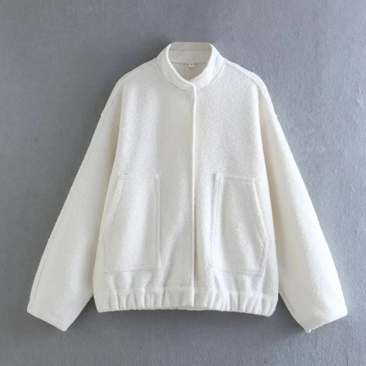M / Ivory white 2024 Autumn Fashion Europe and the United States New fashion trend 15 colors relaxed casual simple coat street collar coat