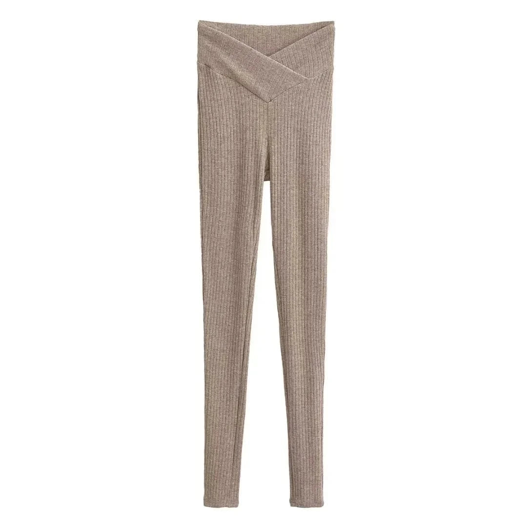 M / Khaki Custom High Quality Women Trousers Office Slim Pants V Waistband legging Women Joggers Pants