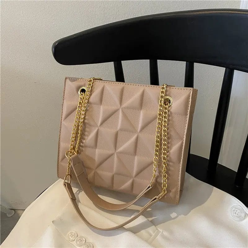 M / Khaki Purses and Handbags PU Leather Tote Bags Women Handbags Ladies Luxury Purses 2022