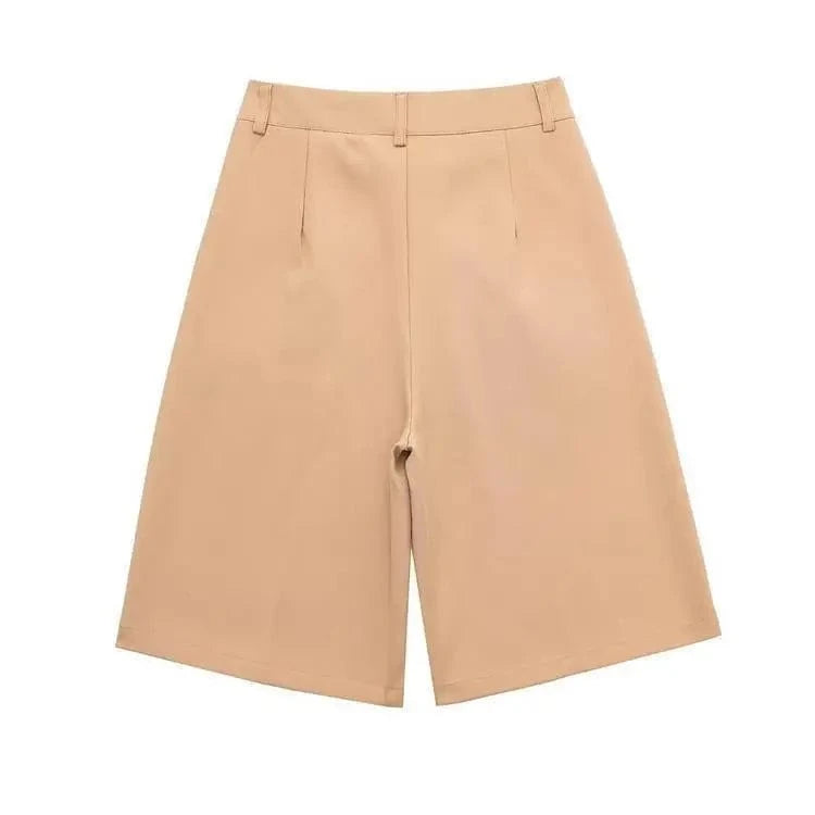 M / Khaki XS-L Autumn Women's New Suit Shorts Minimalist style pocket casual shorts