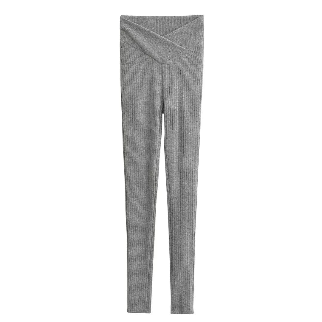M / Light Grey Custom High Quality Women Trousers Office Slim Pants V Waistband legging Women Joggers Pants