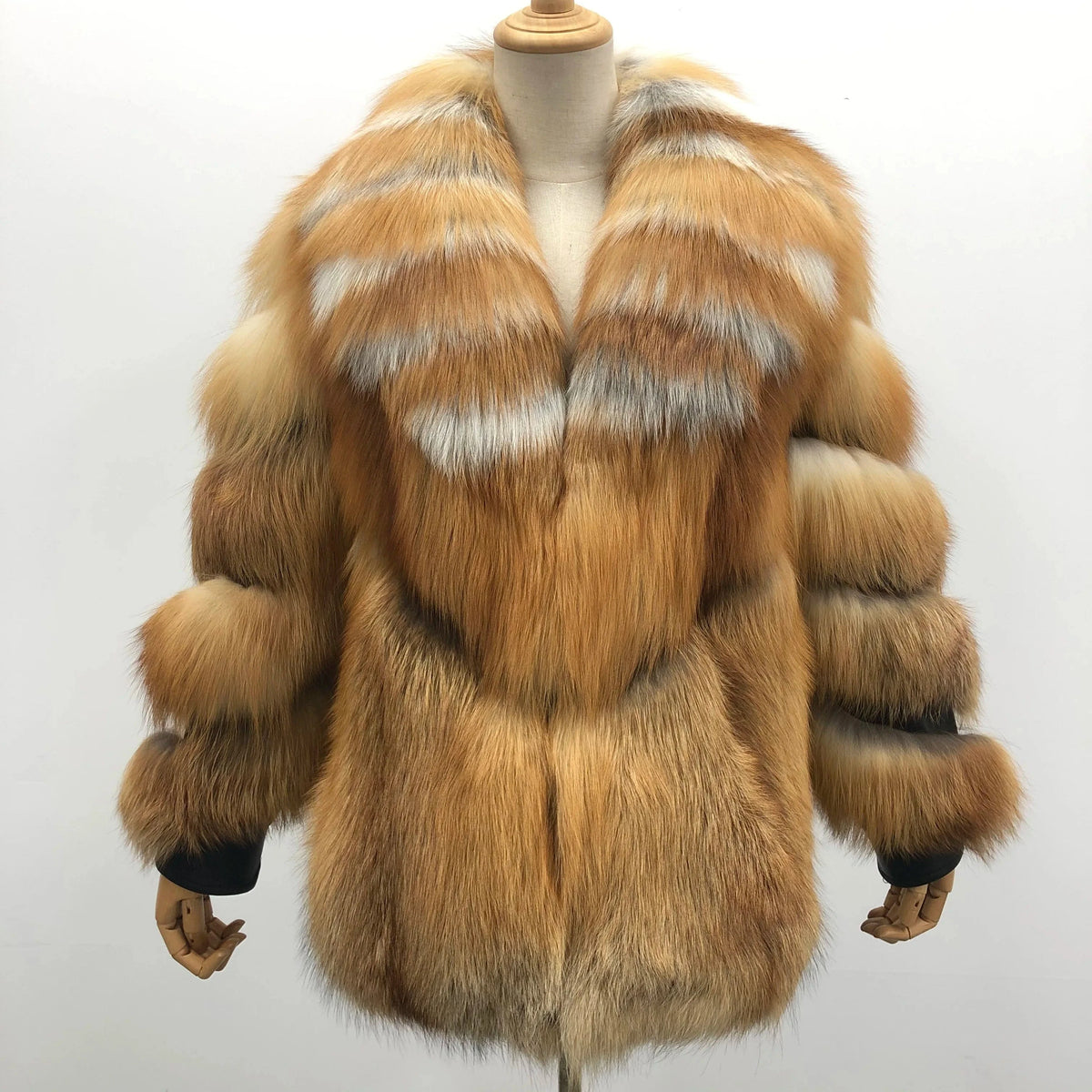 M / long Custom Long and Short Style Fashion Women Fluffy Winter Real Red Fox Fur Coat