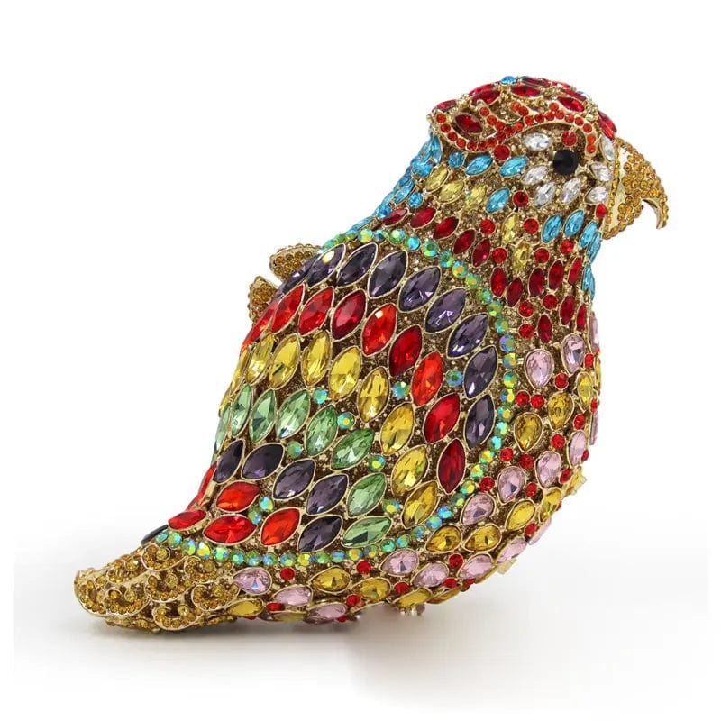 M / mulit High Quality  Handmade Crystal Rhinestone Bridal Clutches Evening Bag Party Diamond Animal Bird  Beaded Clutch Handbag