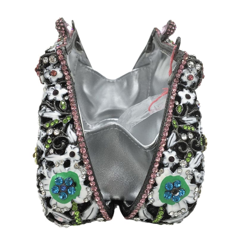 M / Multi Elegant Fashion Flower Women Evening Bags Crystal Diamond Metal Clutches Wedding Party Minaudiere Purses and Handbags