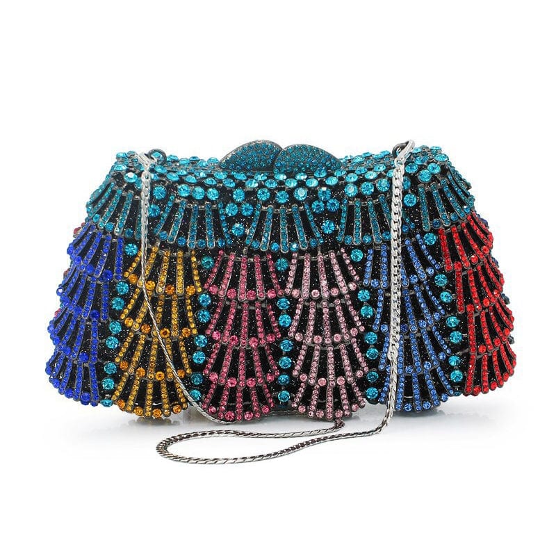 M / Multi New Arrival Trending Ladies Bling Diamond Clutch Handbag Women Rhinestone Evening Bag Fashion Wedding Party Bag