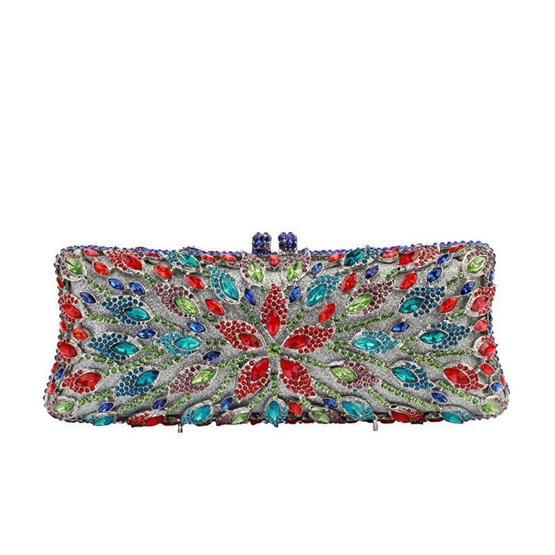 M / Multi Top Quality Luxury Ladies Bridal Evening Clutch Wedding Dinner Crystal Bag Woman Handmade Evening Bag Rhinestone Purse For Woman