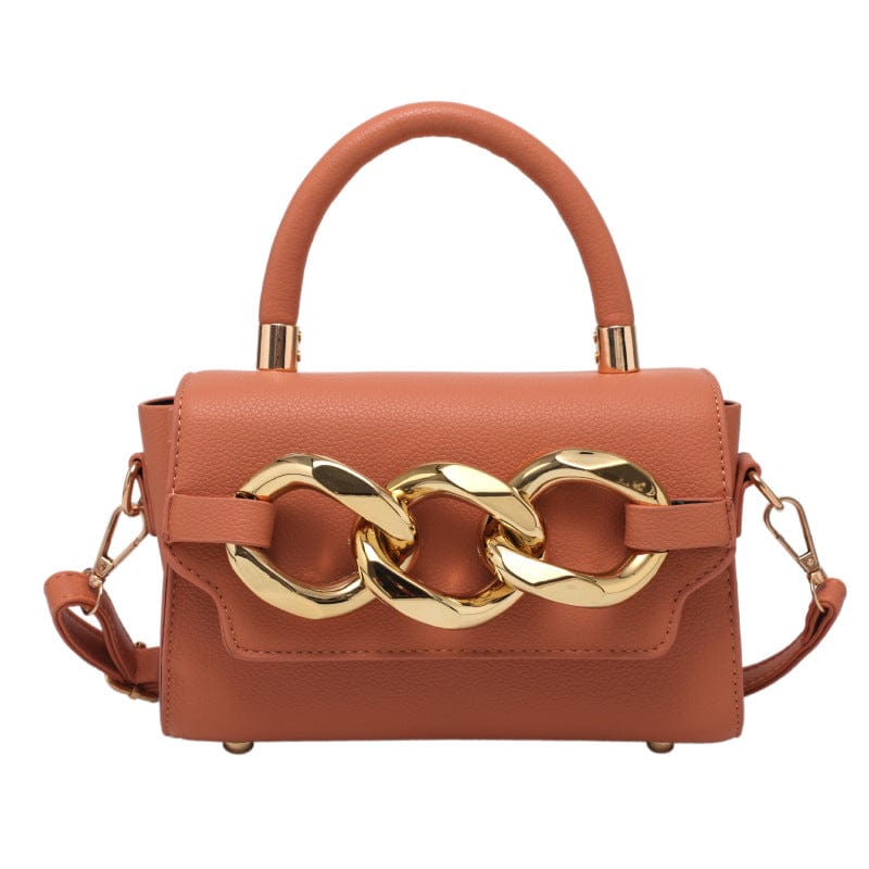 M / Orange 2022 Wholesale Small Square Diamond Cross Body Gold Chain Mini Bags Women Handbags Ladies Hand Bags