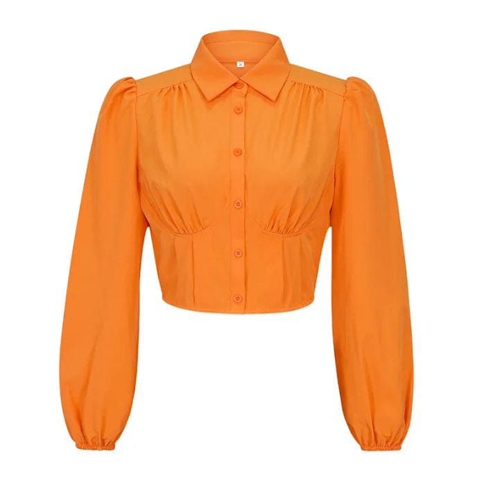 M / Orange OEM Factory Casual Wear Selling Solid Short Elegant Women Polo Shirt