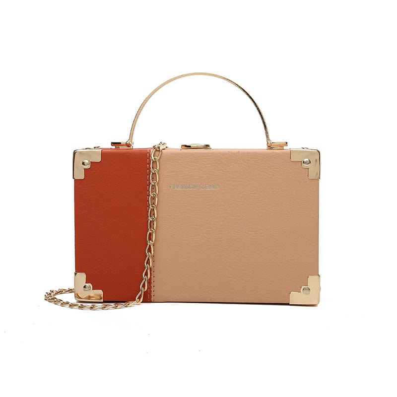 M / Orange Trending Box Purses 2022 Small Square Chain Bags Women Handbags Ladies Shoulder Brand Luxury Purses