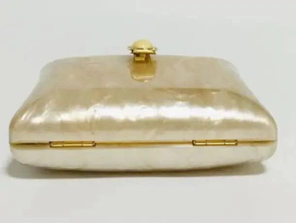 M / Pearl white Attractive Party Focus Acrylic Clutch Pearl handbag Beautiful Lady Party Evening Clutch Bag