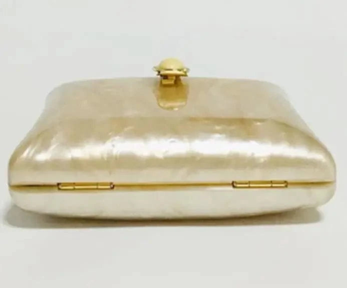 M / Pearl white Attractive Party Focus Acrylic Clutch Pearl handbag Beautiful Lady Party Evening Clutch Bag