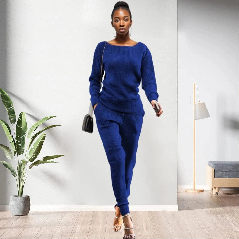 M / pic 4 90905-MX61 autumn new arrival 12 colors two piece knitted jumpsuit woman