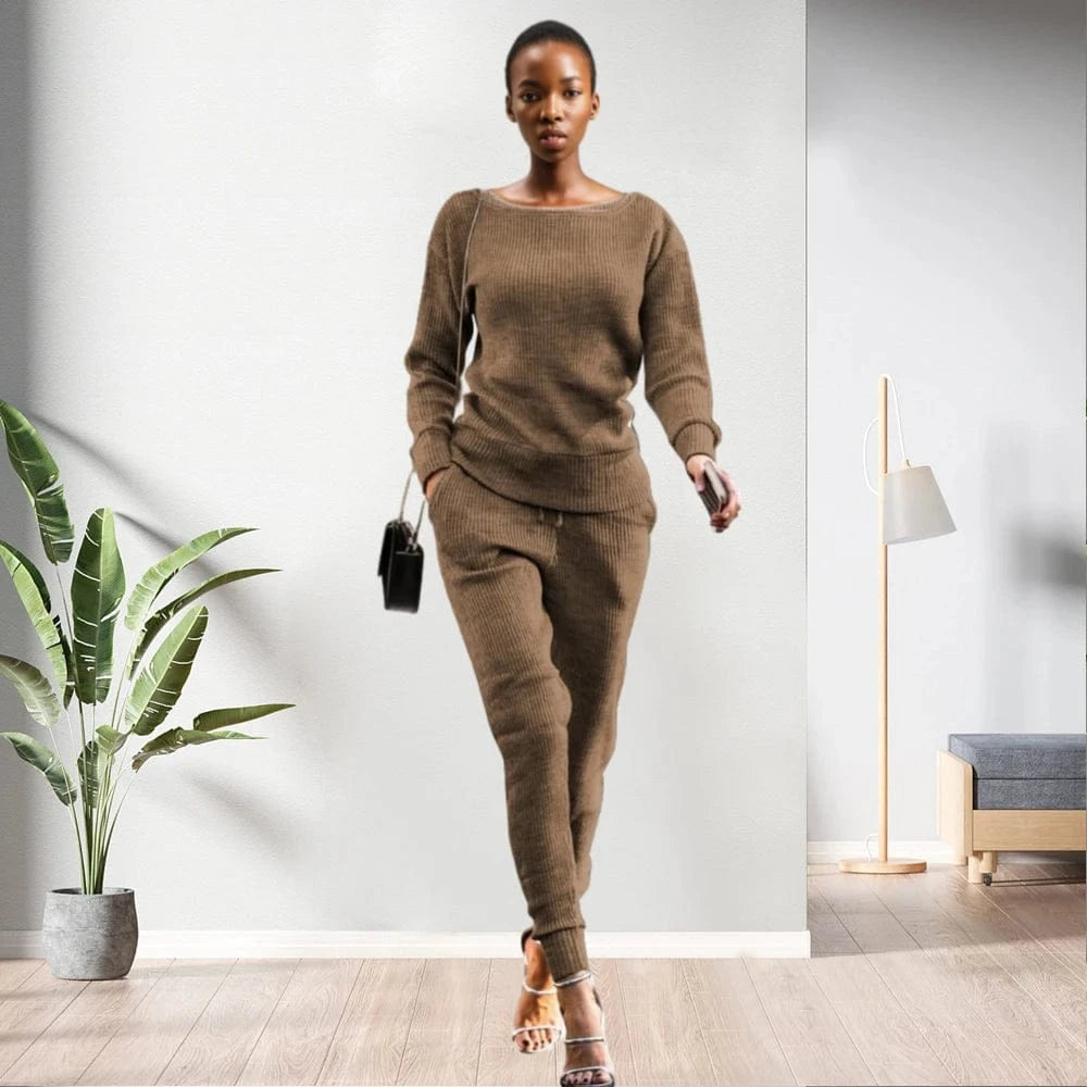 M / pic 6 90905-MX61 autumn new arrival 12 colors two piece knitted jumpsuit woman