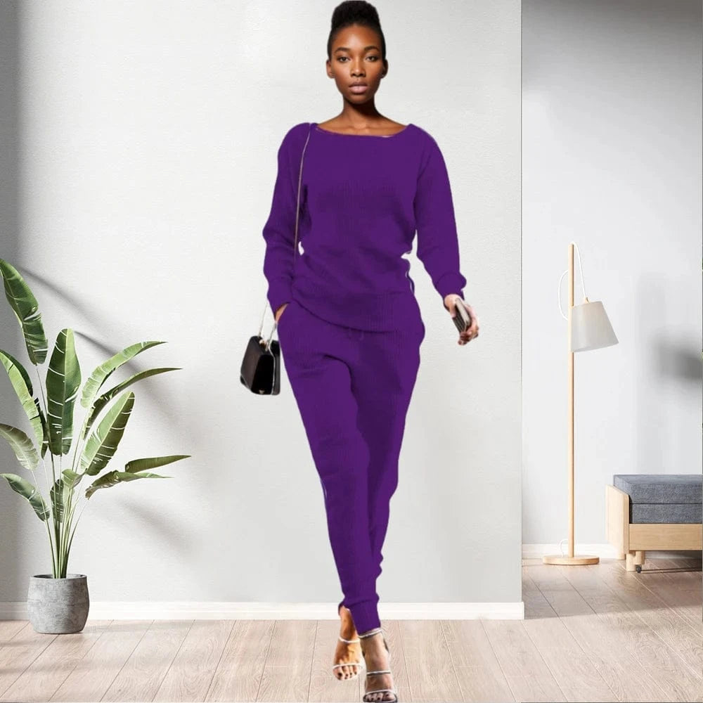 M / pic16 90905-MX61 autumn new arrival 12 colors two piece knitted jumpsuit woman