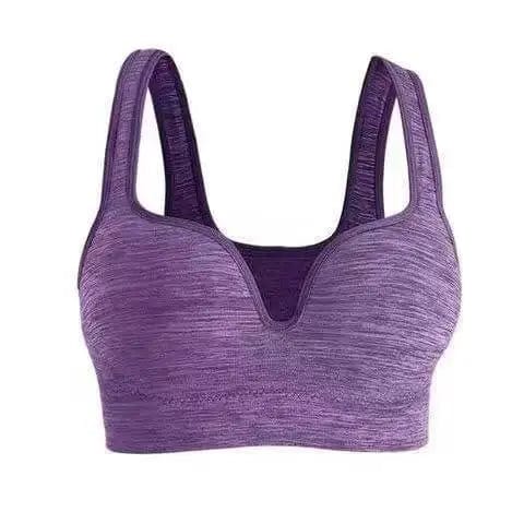 M / Purple Gather Wireless Stretch Fit Sujetador Deportivo Running Workout Fitness Gym Yoga Bra Seamless Sports Bra Crop Top For Womens