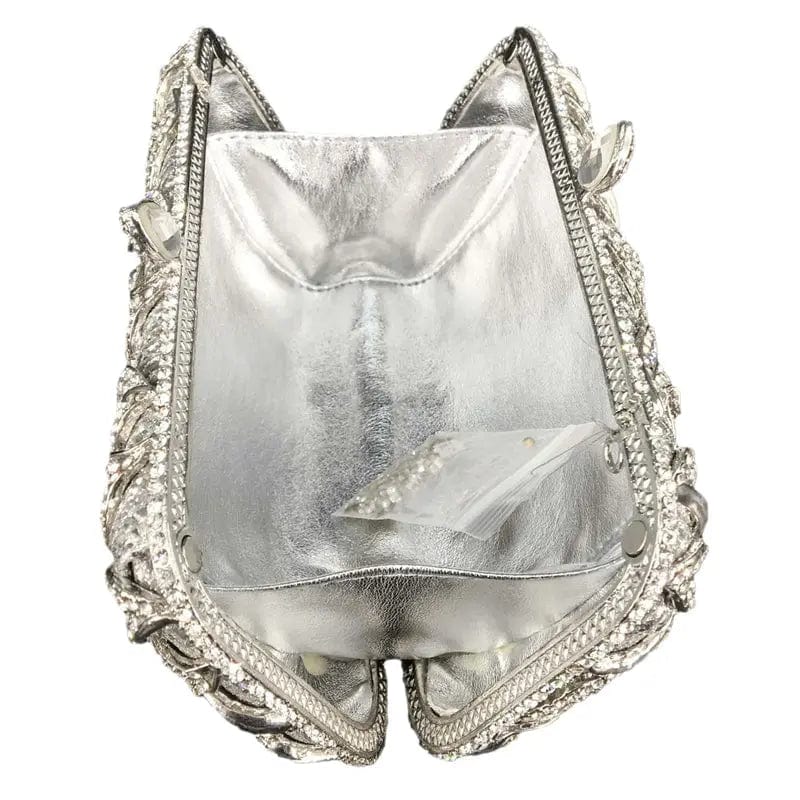 M / silver Diamond Women Clutch Rhinestone Bag Ladies Wedding Party Evening Crystal Purses Handbag Lady Bling Purse