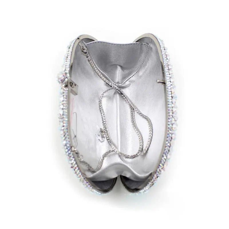 M / silver Wholesale Expensive Fashion Handmade Purse Clutch Bag Diamond Handbags Beaded Crystal Rhinestone Wedding Purse Evening Bag