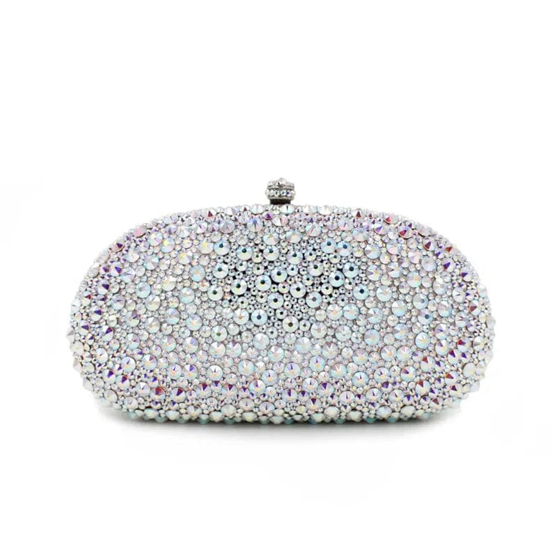 M / silver Wholesale Expensive Fashion Handmade Purse Clutch Bag Diamond Handbags Beaded Crystal Rhinestone Wedding Purse Evening Bag
