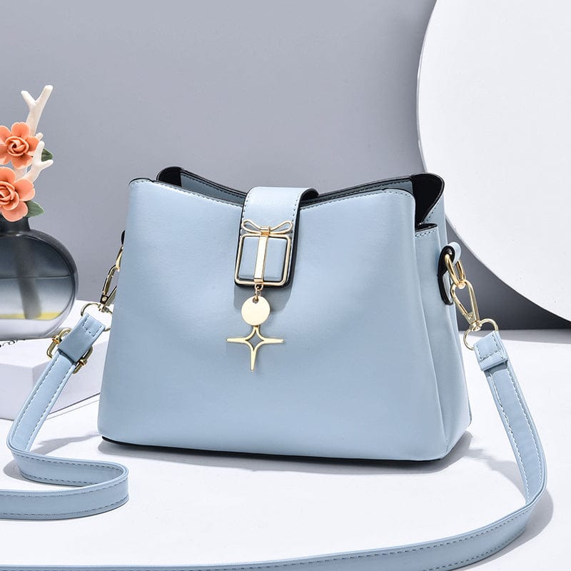 M / Sky Blue 2022 hot selling new arrival simple solid color style fashion party messenger bag wholesale cheap women shoulder bags