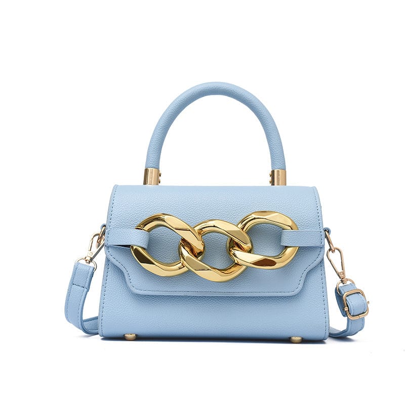 M / Sky Blue 2022 Wholesale Small Square Diamond Cross Body Gold Chain Mini Bags Women Handbags Ladies Hand Bags