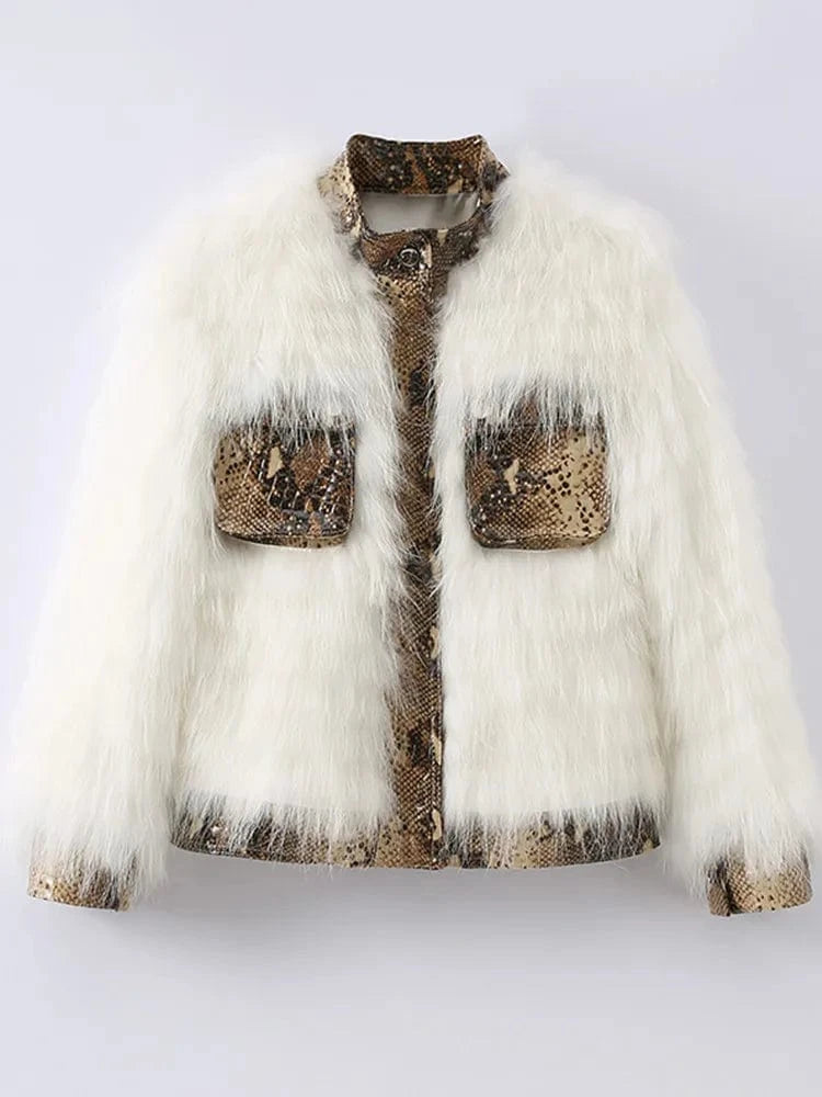 M / White Pudi Women Real Fox Fur Coat Jacket Over Size Lady Female Fashion Winter Warm Genuine Leather Coats Parka Z21M29