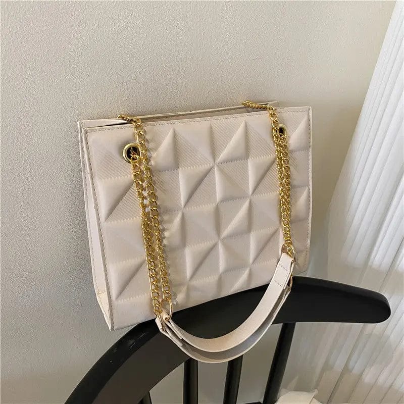M / White Purses and Handbags PU Leather Tote Bags Women Handbags Ladies Luxury Purses 2022