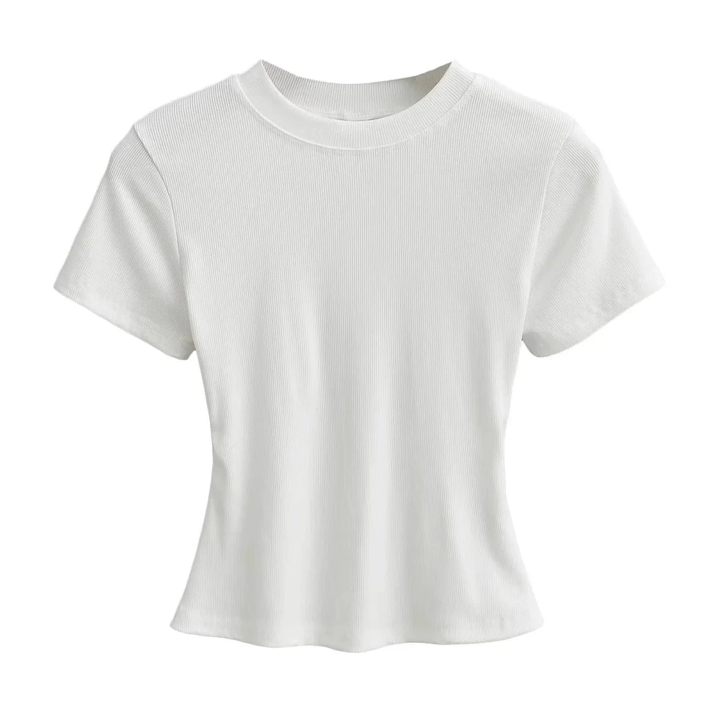 M / White / Spandex / Cotton Casual T-Shirts Women Slim Fit Tees Female short Sleeve Top summer Ladies Solid Basic T-shirt cotton t shirt