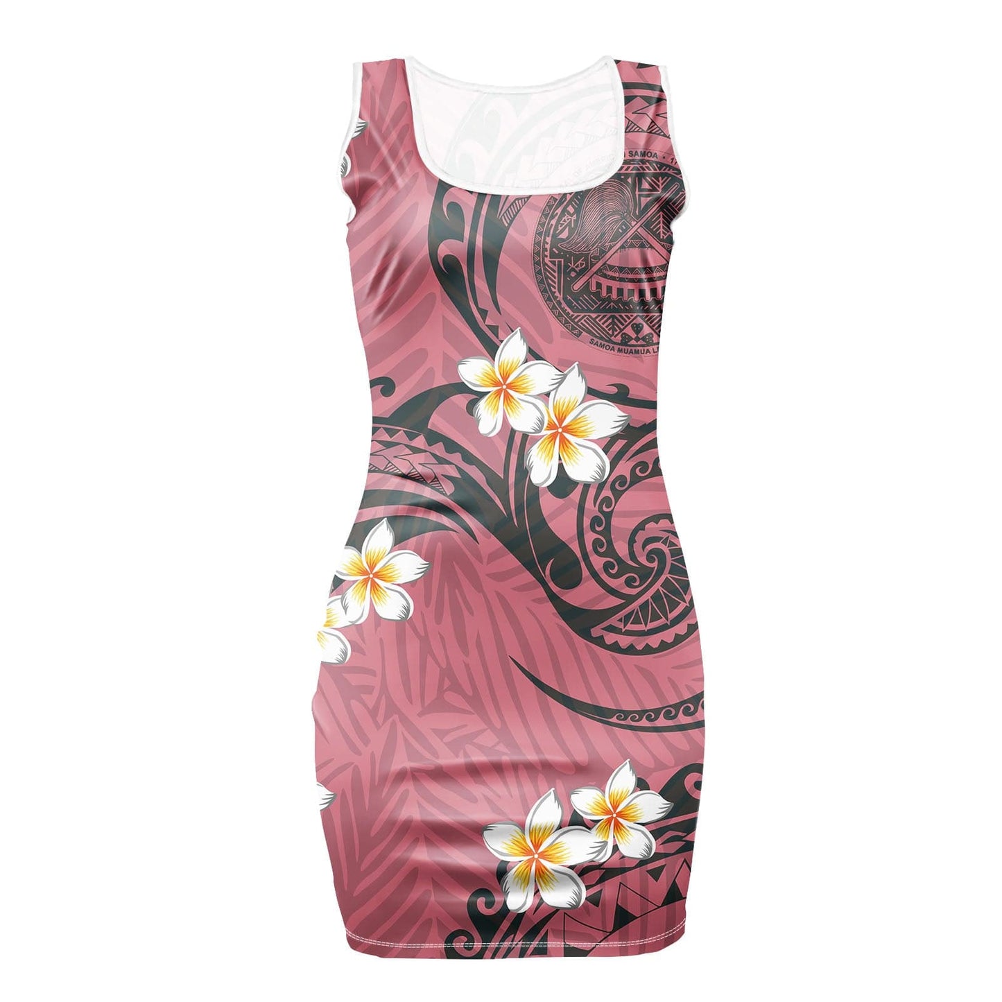M / XMGW2960D37 Polynesian Red Tribal Print Sexy Bodycon Ladies Elegant Dress Summer  Women Clothing 2023 Women Clothing Trend Fashion Dress