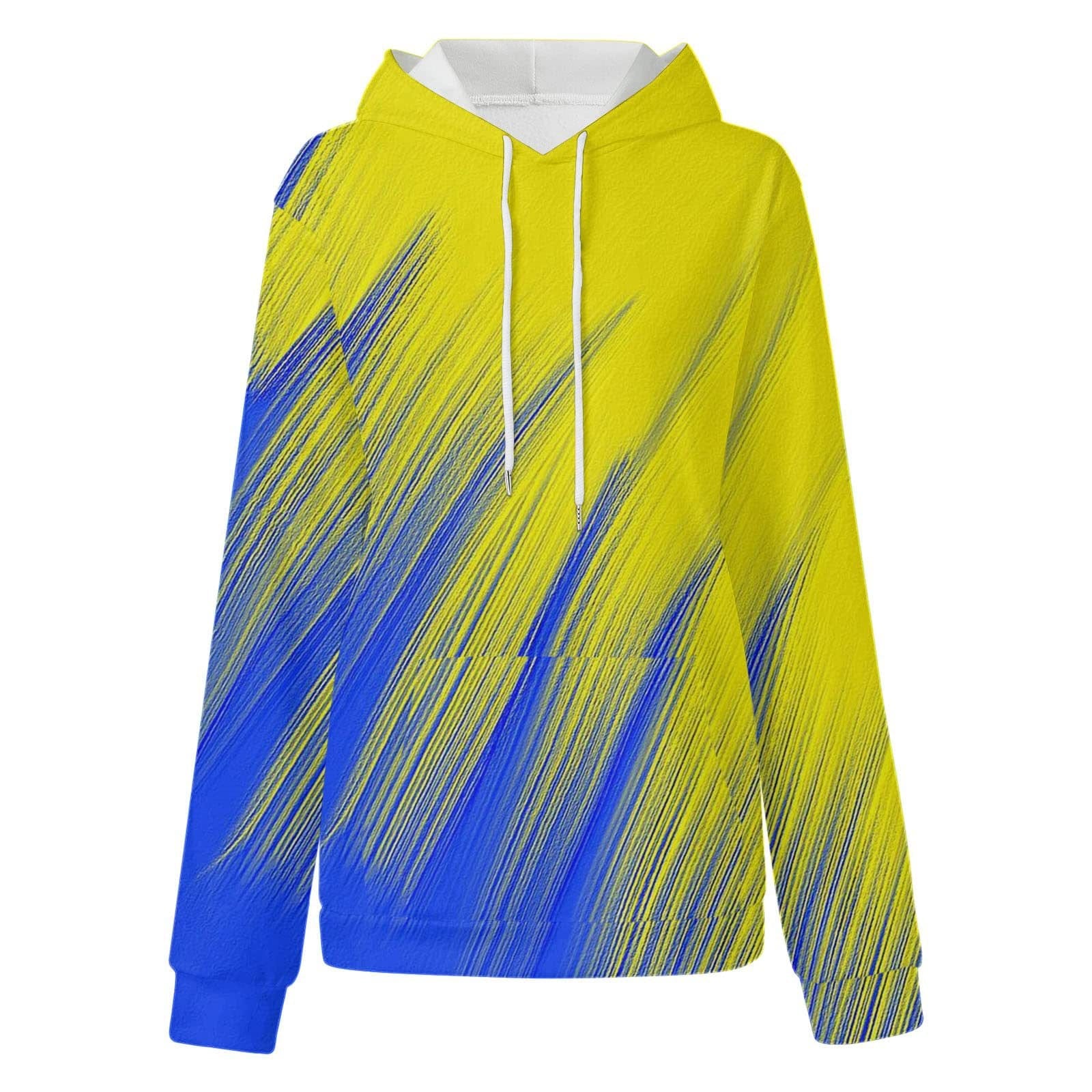 M / ZCY-WT03 2023 New Gradual Splice Women's Sweatshirt 3D Crew Neck Women's Hooded Sweatshirt Casual Sweatshirt