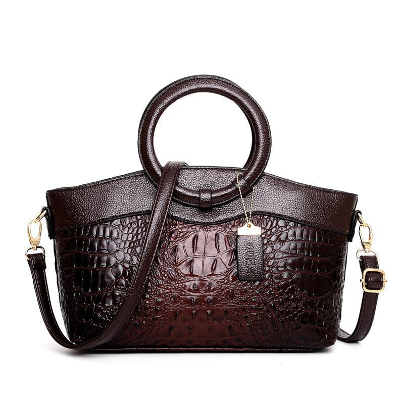 M1208-coffee Westal High Quality Women's Leather Handbag Alligator Shoulder Messenger Bag Fashion luxury handbags for women