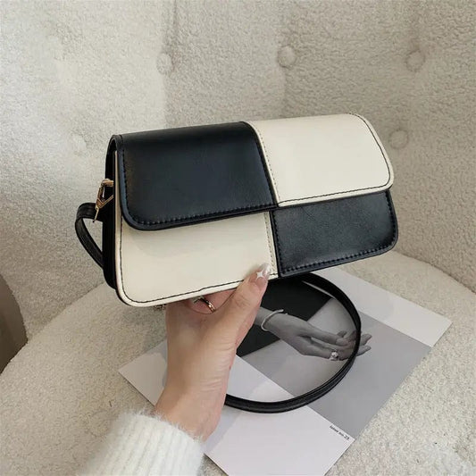M315 Mini Cute Contrast Color PU Leather Square Bag For Women 2022 Shoulder Handbags Trending Luxury Hand Bag