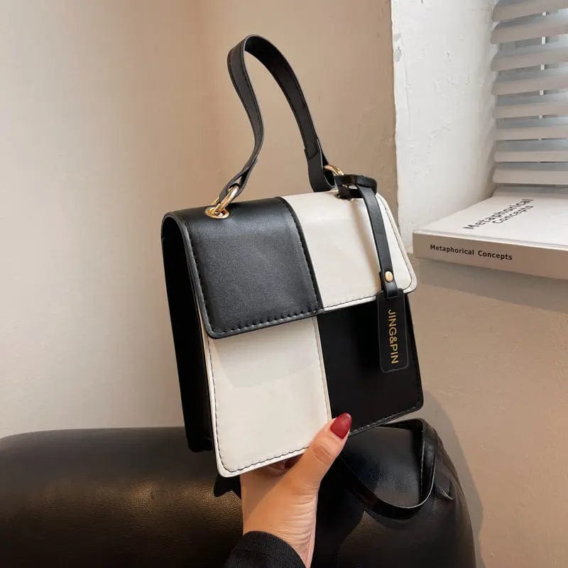 M317 Small Black And White Checkered Square PU Leather Shoulder Bags women's Brand Chain Crossbody Bags Handbags Purses