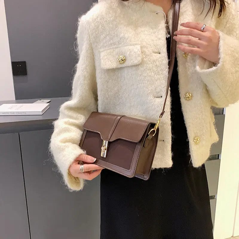 M447 New Women Famous Brands Messenger Vintage PU Leather Shoulder bag Simple Crossbody Ladies Flap Bags