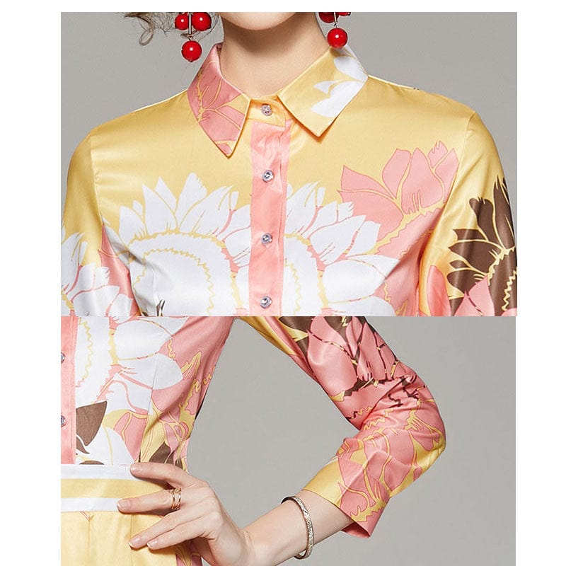 MAB556073 European and American fashion all-match waist and thin positioning printing dress